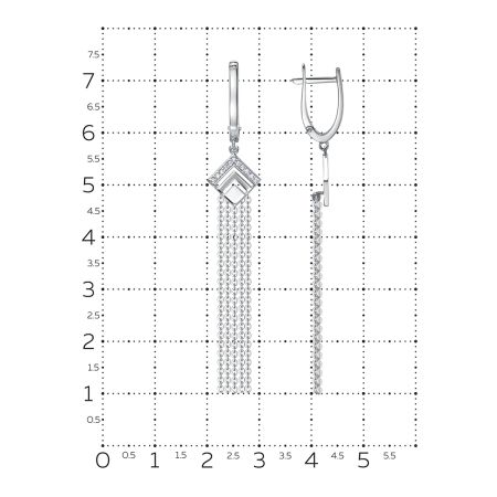 Серьги с 22 бриллиантами 0.11 карат из белого золота 141490