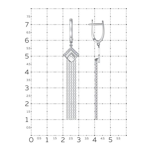 Серьги с 22 бриллиантами 0.11 карат из белого золота 141490