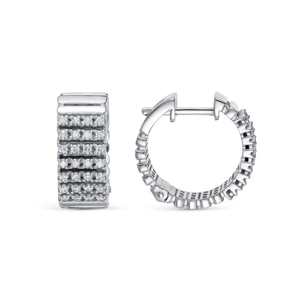 Серьги с 56 бриллиантами 0.392 карат из белого золота 145697