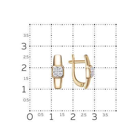 Серьги с 10 бриллиантами из красного золота 133257