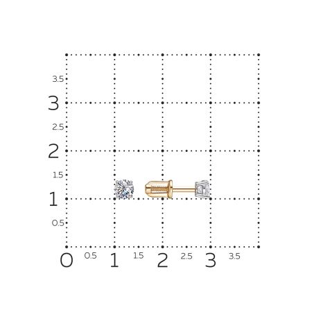 Серьги-пусеты с бриллиантами 0.56 карат из красного золота 137903