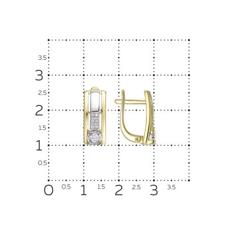 Серьги с 14 бриллиантами из лимонного золота 130512