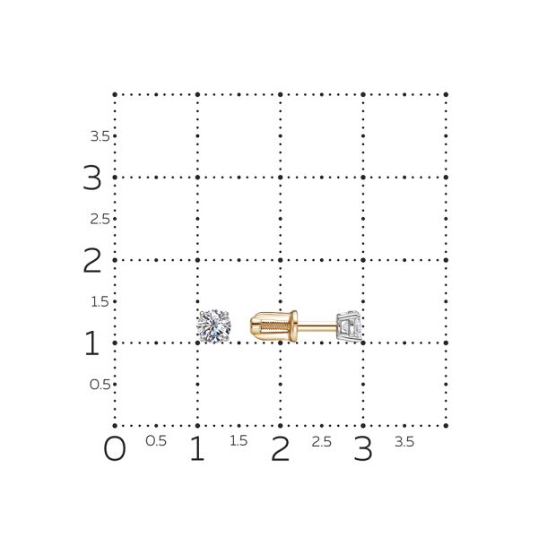 Серьги-пусеты с бриллиантами 0.56 карат из красного золота 137903