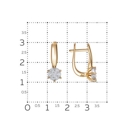 Серьги с 14 бриллиантами из красного золота 141369