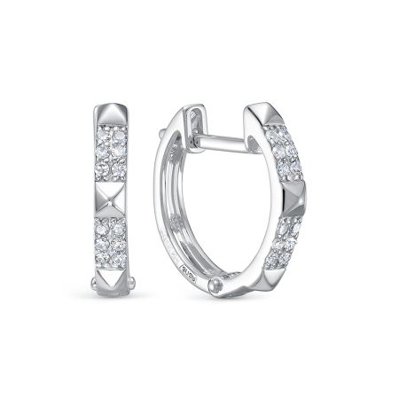 Серьги с 24 бриллиантами 0.12 карат из белого золота 138897