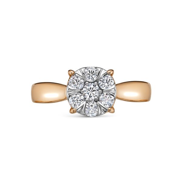 Кольцо с 7 бриллиантами из красного золота 141879