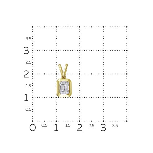 Подвеска с 8 бриллиантами из лимонного золота 131507