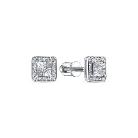 Серьги-пусеты с 34 бриллиантами из белого золота 144695