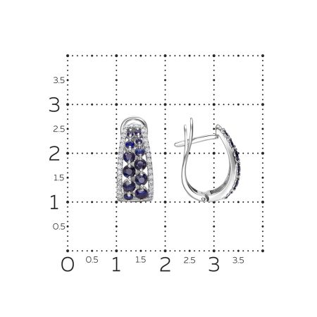 Серьги с 24 сапфирами и 68 бриллиантами из белого золота 141485