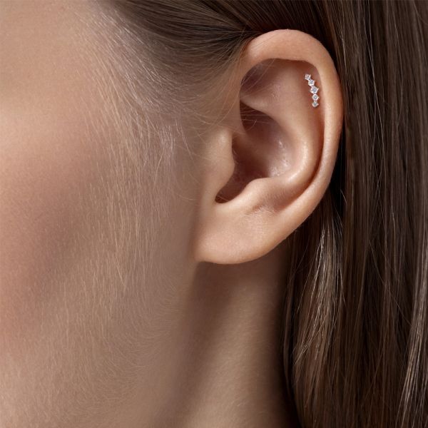 Пирсинг с 5 бриллиантами из лимонного золота 142929