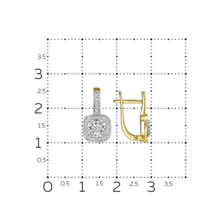 Серьги с 60 бриллиантами из лимонного золота 146407