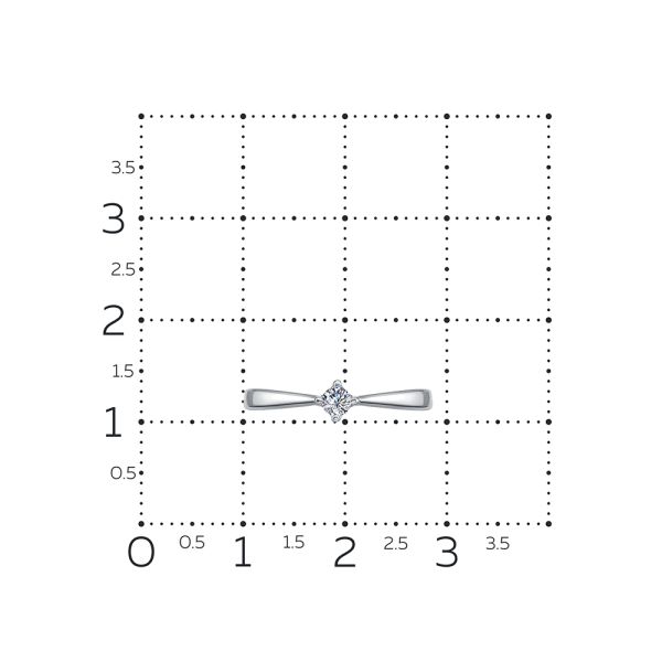 Кольцо с бриллиантом 0.109 карат из белого золота 128027