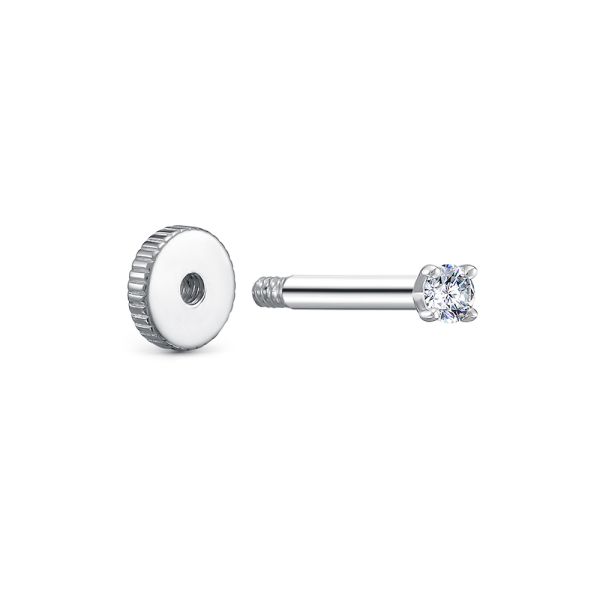 Пирсинг с бриллиантом 0.045 карат из белого золота 141500