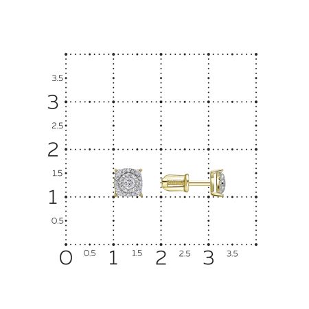 Серьги-пусеты с 34 бриллиантами из лимонного золота 136941 Серьги-пусеты с 34 бриллиантами из лимонного золота 136941
