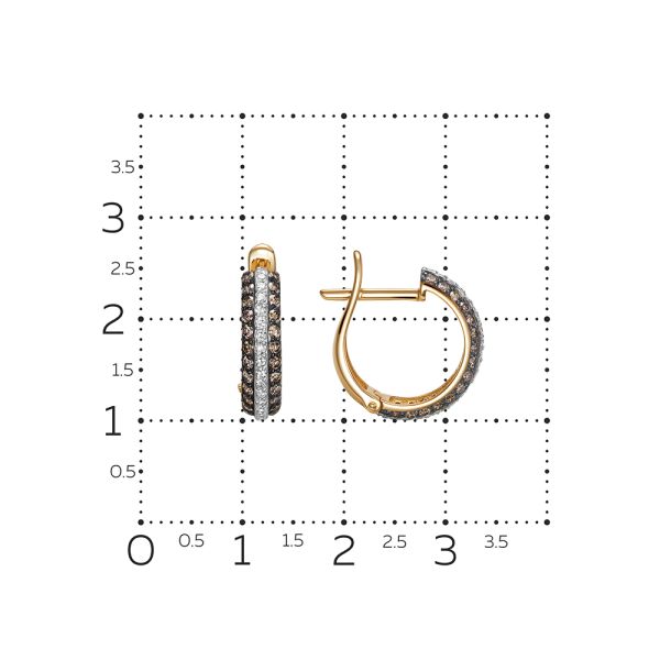 Серьги с 60 коньячными бриллиантами и 42 бриллиантами из красного золота 142862