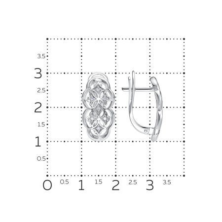 Серьги с 14 бриллиантами 0.098 карат из белого золота 142835