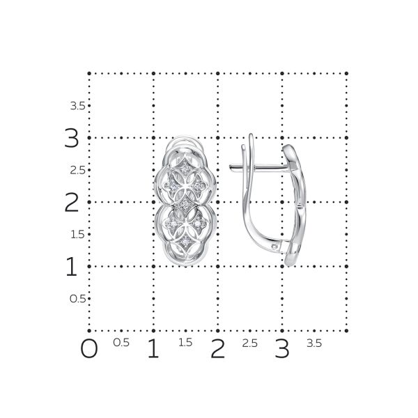 Серьги с 14 бриллиантами 0.098 карат из белого золота 142835