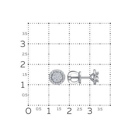 Серьги-пусеты с 50 бриллиантами из белого золота 142950