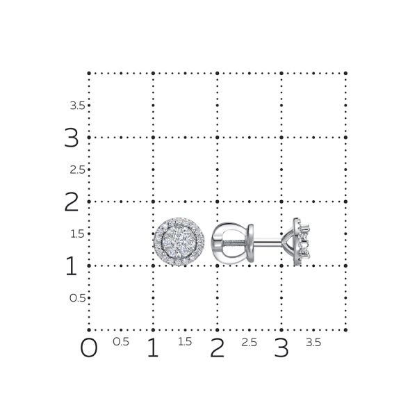 Серьги-пусеты с 50 бриллиантами из белого золота 142950