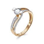 Помолвочное кольцо с бриллиантом из красного золота 88879
