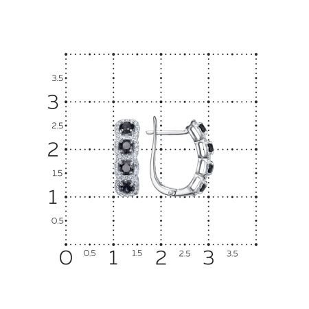 Серьги с 8 сапфирами и 94 бриллиантами из белого золота 129553