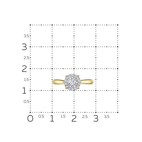 Кольцо с 15 бриллиантами из лимонного золота 128859