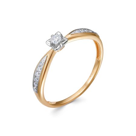 Кольцо с 13 бриллиантами из красного золота 135583