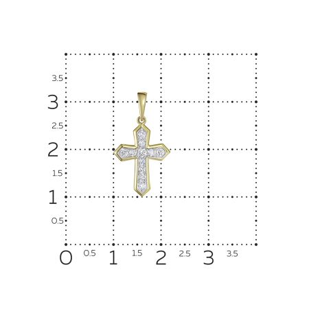 Декоративный крест с 11 бриллиантами из лимонного золота 118205