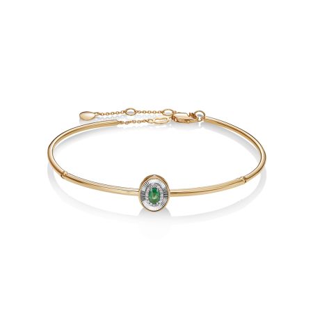Браслет с изумрудом и 16 бриллиантами из красного золота 138996
