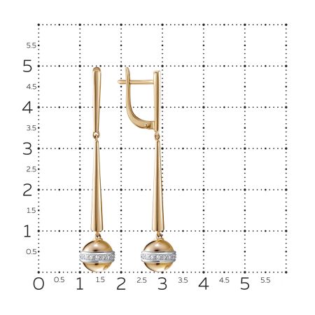 Серьги с 36 бриллиантами 0.252 карат из красного золота 134809