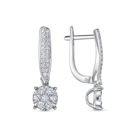 Серьги с 56 бриллиантами из белого золота 142818