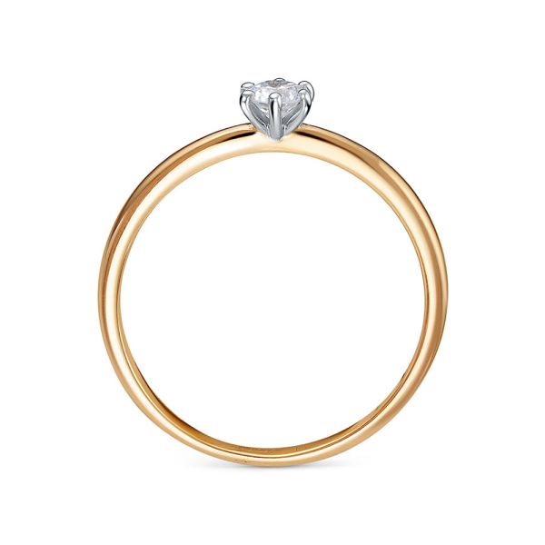 Кольцо с бриллиантом 0.155 карат из красного золота 138033