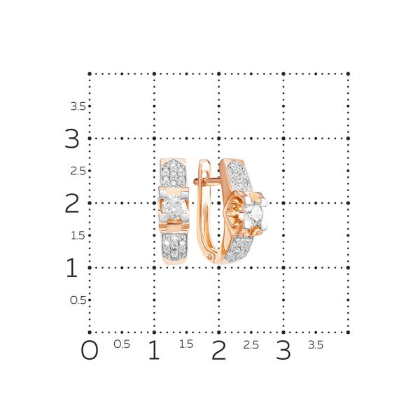 Серьги с 30 бриллиантами из красного золота 54091