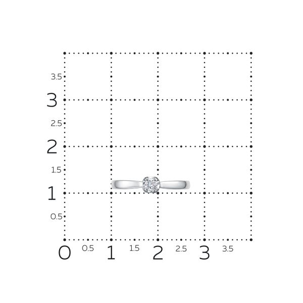 Кольцо с бриллиантом 0.109 карат из белого золота 148192