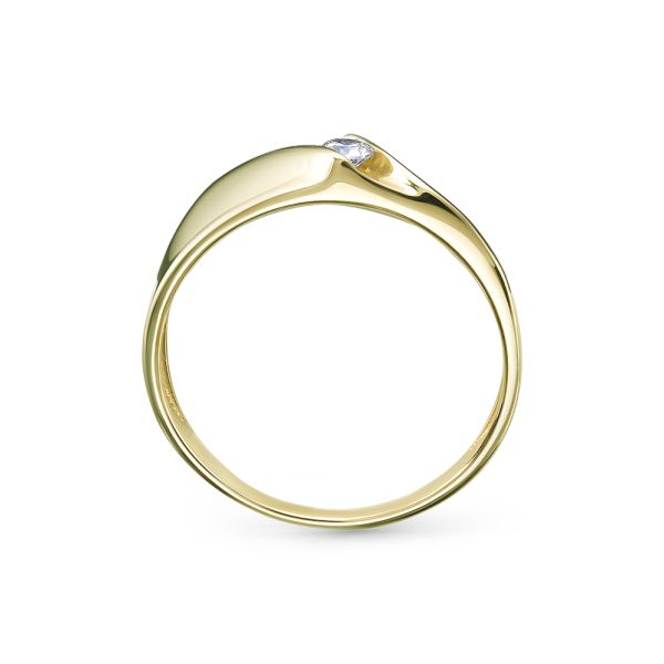 Кольцо с бриллиантом 0.1 карат из лимонного золота 95283
