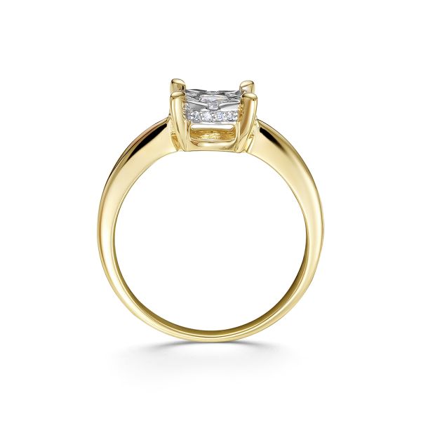 Кольцо с 25 бриллиантами из лимонного золота 116397