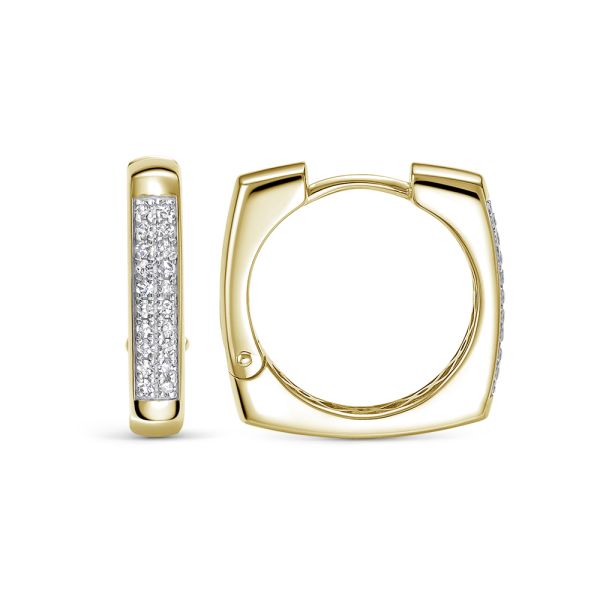 Серьги с 40 бриллиантами 0.2 карат из лимонного золота 144598