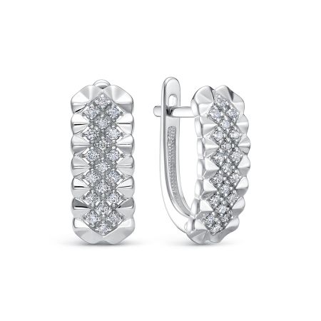 Серьги с 38 бриллиантами 0.266 карат из белого золота 141366