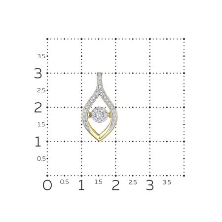 Подвеска с 32 бриллиантами из лимонного золота 127082