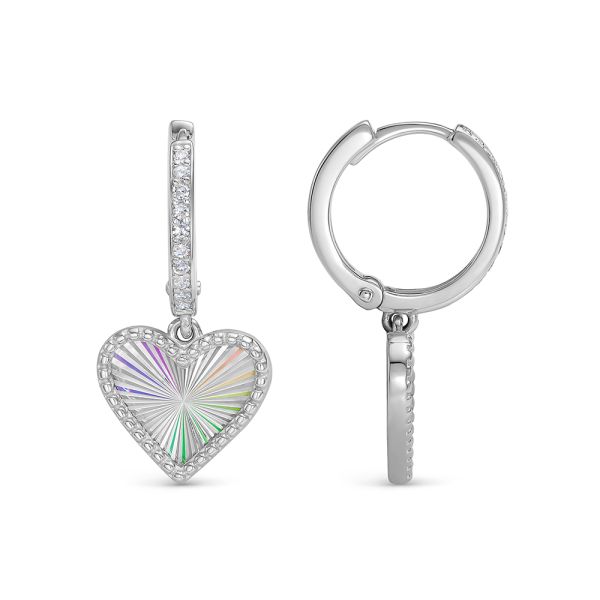 Серьги с 20 бриллиантами 0.1 карат из белого золота 145706