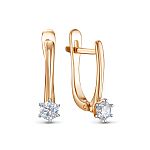 Серьги с бриллиантами 0.31 карат из красного золота 122830