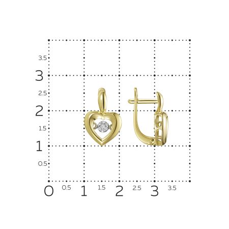 Серьги с 14 бриллиантами из лимонного золота 130499