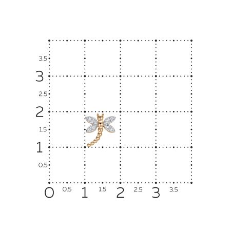 Пирсинг с 8 бриллиантами 0.04 карат из красного золота 125512