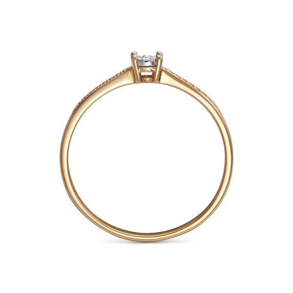 Кольцо с бриллиантом 0.007 карат из красного золота 142471