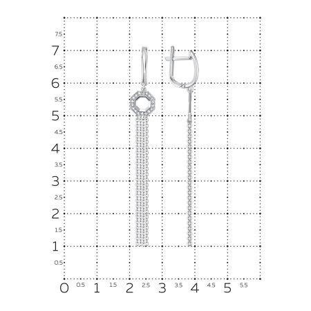 Серьги с 36 бриллиантами 0.18 карат из белого золота 142827