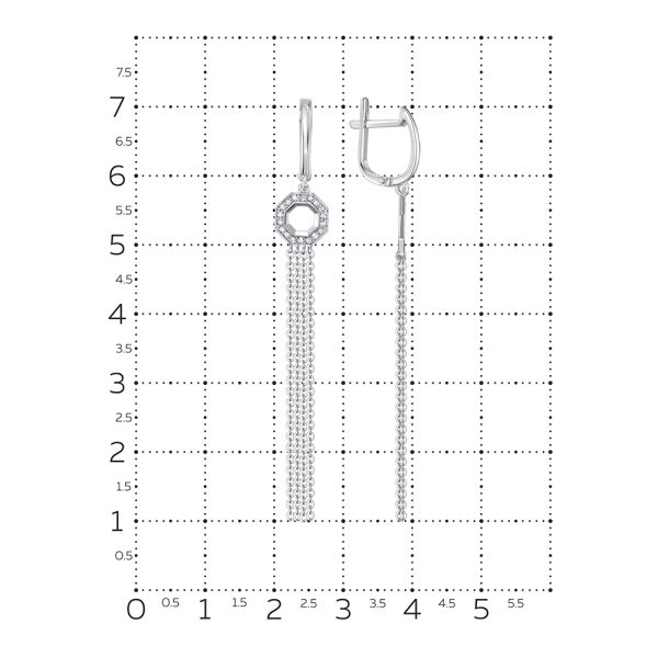 Серьги с 36 бриллиантами 0.18 карат из белого золота 142827