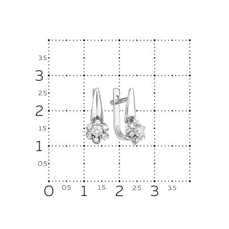 Серьги с 14 бриллиантами из белого золота 54059