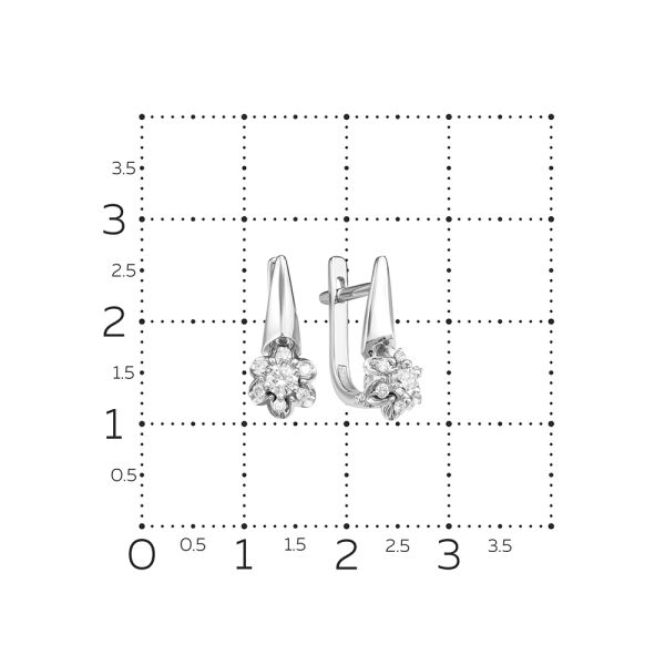 Серьги с 14 бриллиантами из белого золота 54059