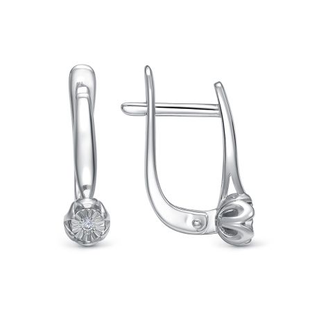 Серьги с бриллиантами 0.014 карат из белого золота 142855