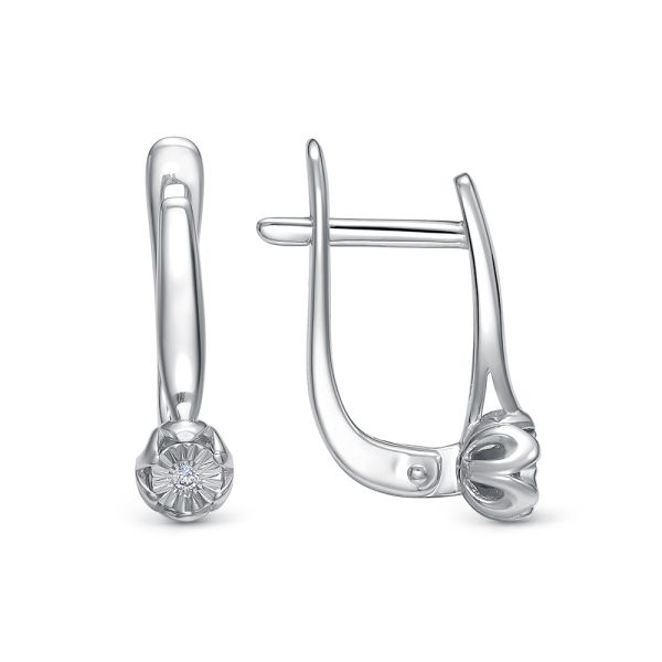 Серьги с бриллиантами 0.014 карат из белого золота 142855